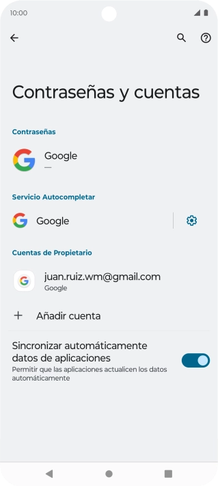 Pulsa Añadir cuenta.
