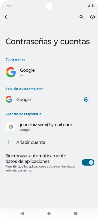 Pulsa Añadir cuenta.