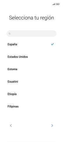 Pulsa el país o el área deseados.
