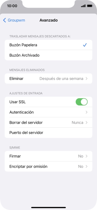 Pulsa el indicador junto a 