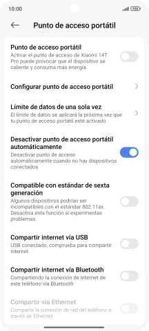 Pulsa Configurar punto de acceso portátil.