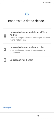 Pulsa el modo de transferencia deseado y sigue las indicaciones de la pantalla para transferir contenido desde el otro teléfono y finalizar la activación de tu teléfono.