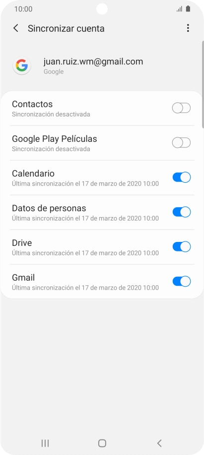 Pulsa el indicador junto a 