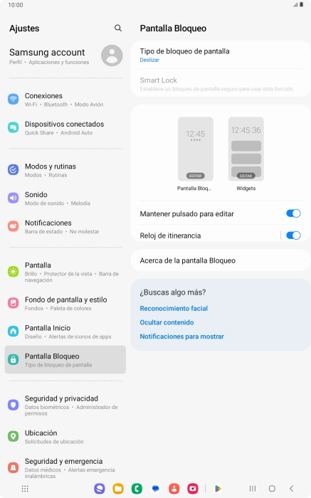 Pulsa Tipo de bloqueo de pantalla.