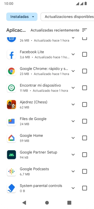 Pulsa la app deseada.