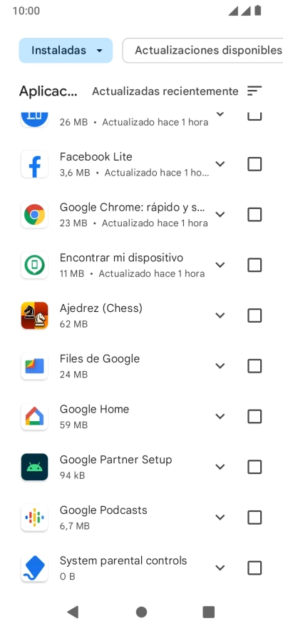 Pulsa la app deseada.