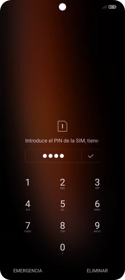Si lo solicita el teléfono, introduce el código PIN y pulsa el icono de aceptar.
