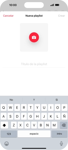 Pulsa en el campo de escritura e introduce el nombre de la lista de reproducción.