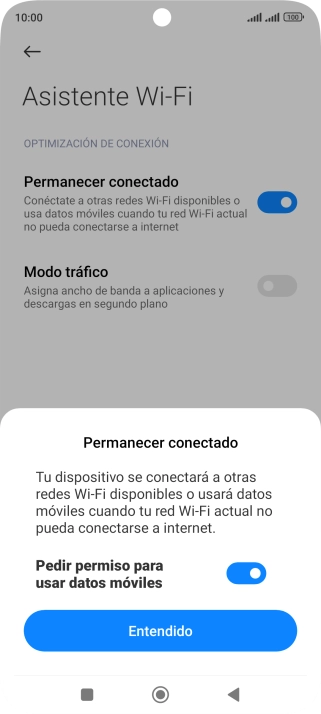 Si activas la función, pulsa Entendido.