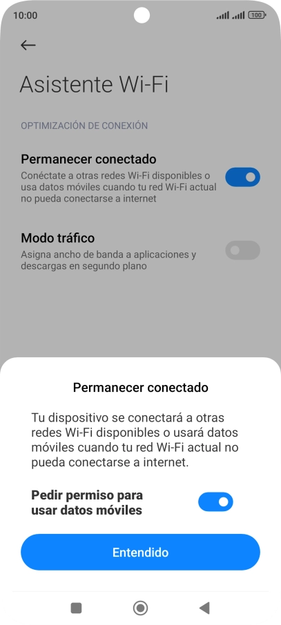 Si activas la función, pulsa Entendido.