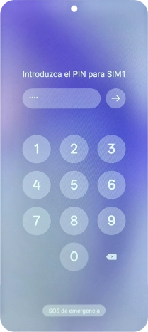 Si tu tarjeta SIM está bloqueada, introduce el código PIN y pulsa la flecha hacia la derecha.