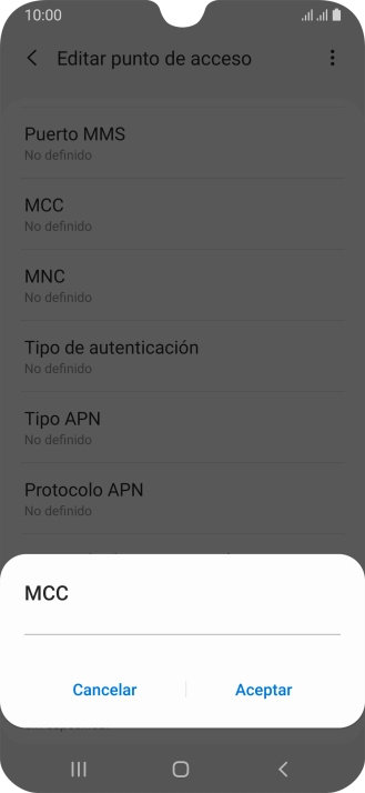 Introduce 214 y pulsa Aceptar.