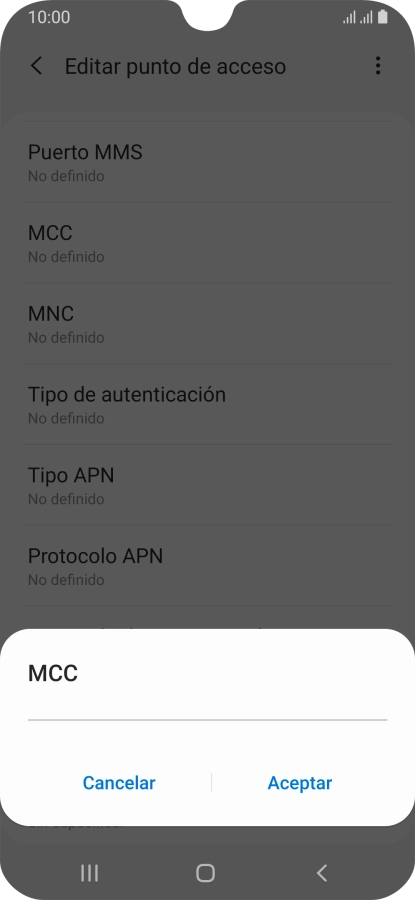 Introduce 214 y pulsa Aceptar.