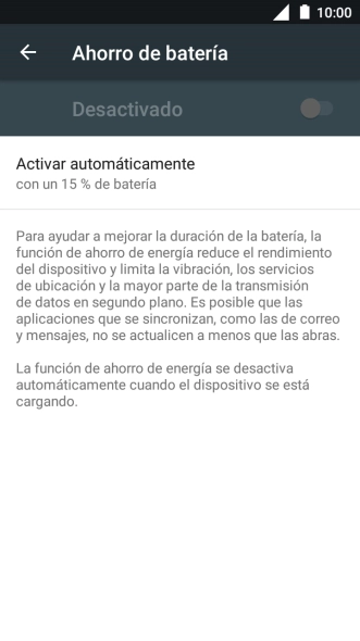 Pulsa el indicador para activar la función.