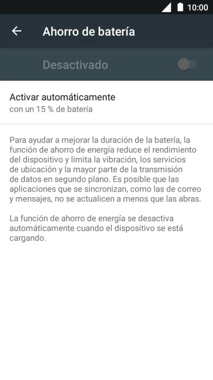 Pulsa el indicador para activar la función.