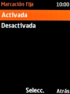 Selecciona Activada para activar la marcación fija.