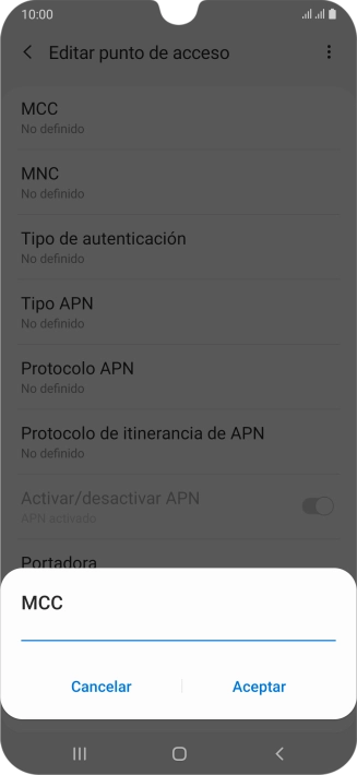 Introduce 214 y pulsa Aceptar.