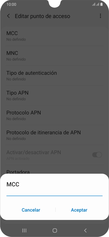 Introduce 214 y pulsa Aceptar.