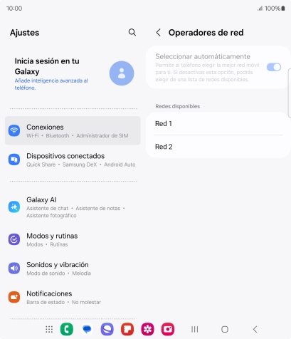 Pulsa la red deseada.