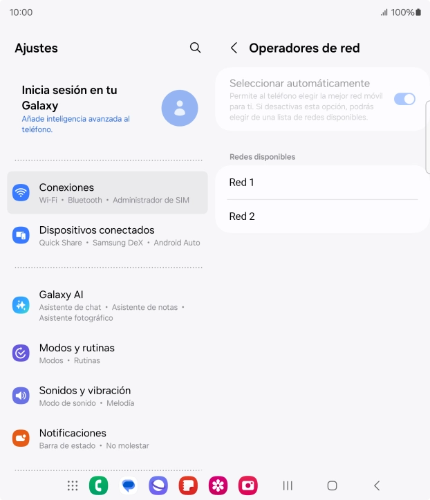 Pulsa la red deseada.