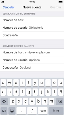 Pulsa Nombre de usuario e introduce el nombre de usuario de tu cuenta de correo electrónico.