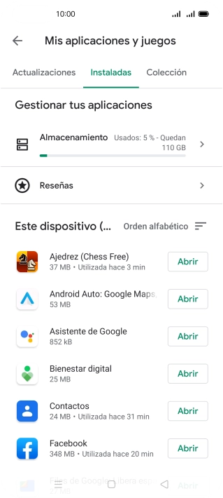 Pulsa la app deseada.