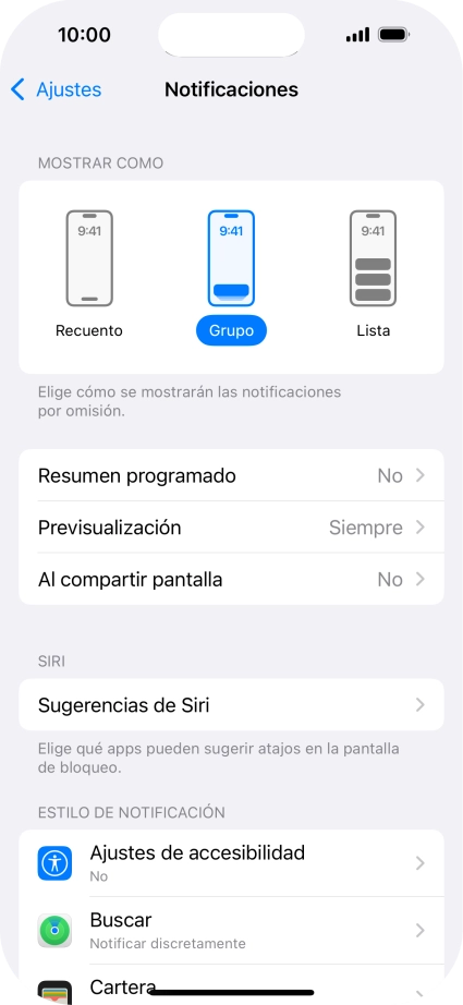 Pulsa Resumen programado.