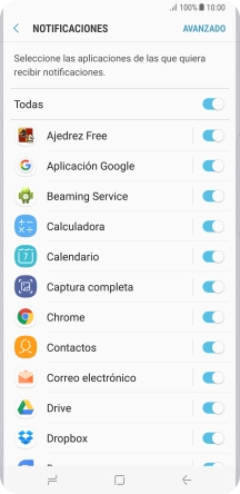 Pulsa el indicador junto a la app deseada para activar o desactivar la función.