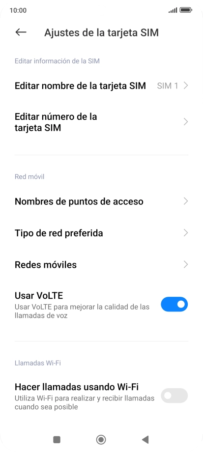 Pulsa Tipo de red preferida.