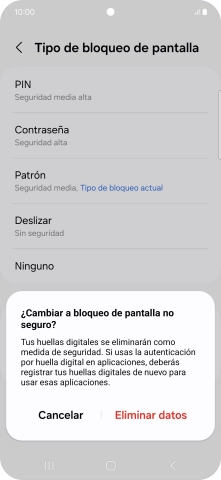 Pulsa Eliminar datos.