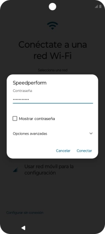 Introduce la contraseña de la red wifi y pulsa Conectar.