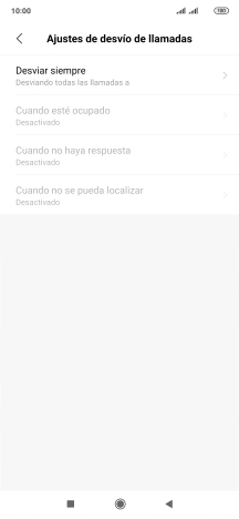 Pulsa el tipo de desvío deseado.