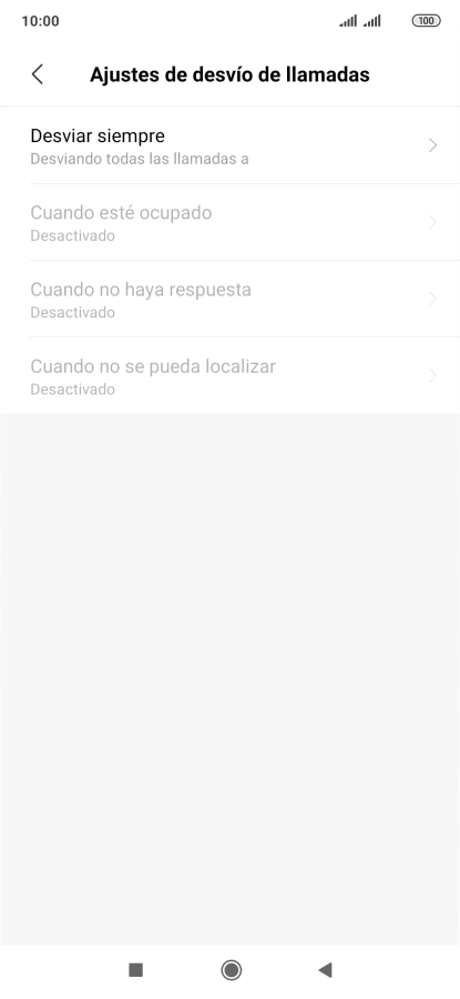 Pulsa el tipo de desvío deseado.