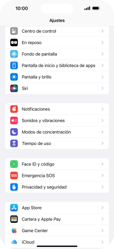 Pulsa Pantalla y brillo.