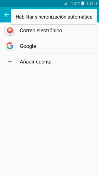 Pulsa Habilitar sincronización automática para activar la función.