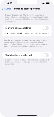 Pulsa Contraseña Wi-Fi e introduce una contraseña.