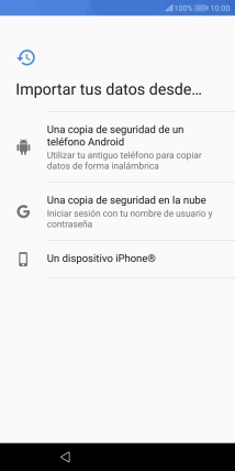 Pulsa la opción deseada y sigue las indicaciones de la pantalla para transferir contenido desde el otro teléfono y finalizar la activación de tu teléfono.