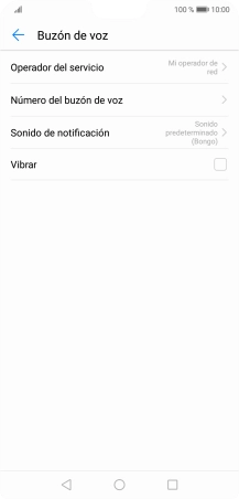 Pulsa Número del buzón de voz.