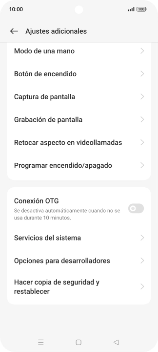 Pulsa Hacer copia de seguridad y restablecer.