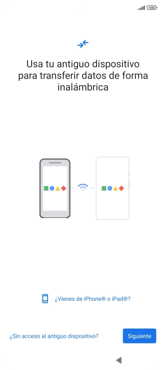 Sigue las indicaciones de la pantalla para transferir contenido desde otro teléfono.