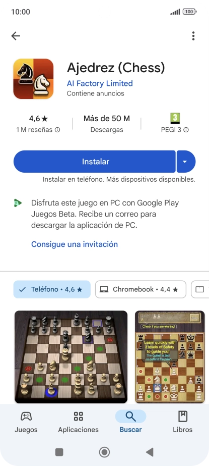 Pulsa Instalar y sigue las indicaciones de la pantalla para instalar la app.