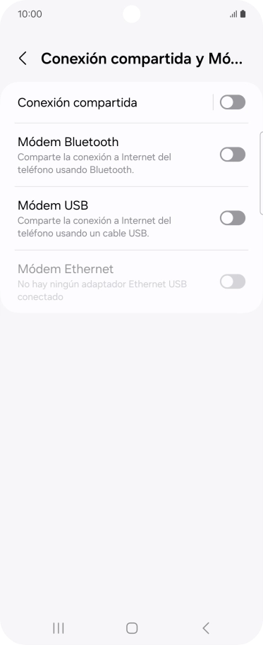 Pulsa Conexión compartida.
