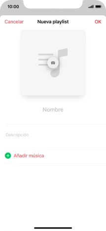 Pulsa en el campo de escritura e introduce el nombre de la lista de reproducción.