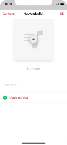 Pulsa en el campo de escritura e introduce el nombre de la lista de reproducción.