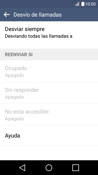 Pulsa el tipo de desvío deseado.