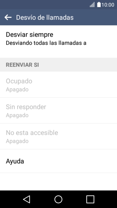 Pulsa el tipo de desvío deseado.
