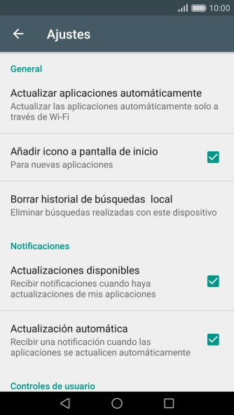 Pulsa Actualizar aplicaciones automáticamente.