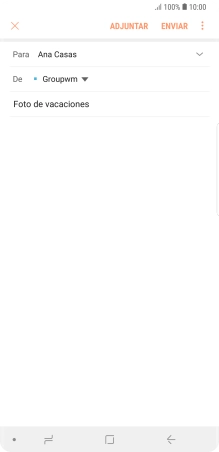 Pulsa en el campo de escritura  y escribe el texto del correo electrónico.