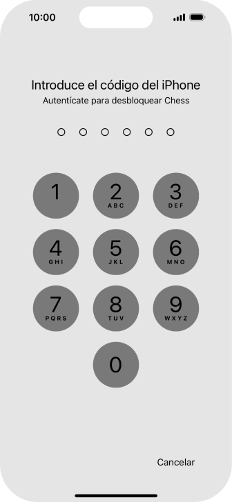 Utiliza el código de seguridad que has creado. La app ya no está bloqueada.