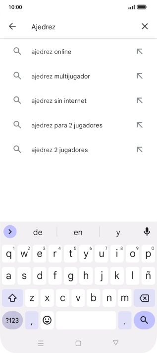 Introduce el nombre del tema o de la app y pulsa el icono de búsqueda.